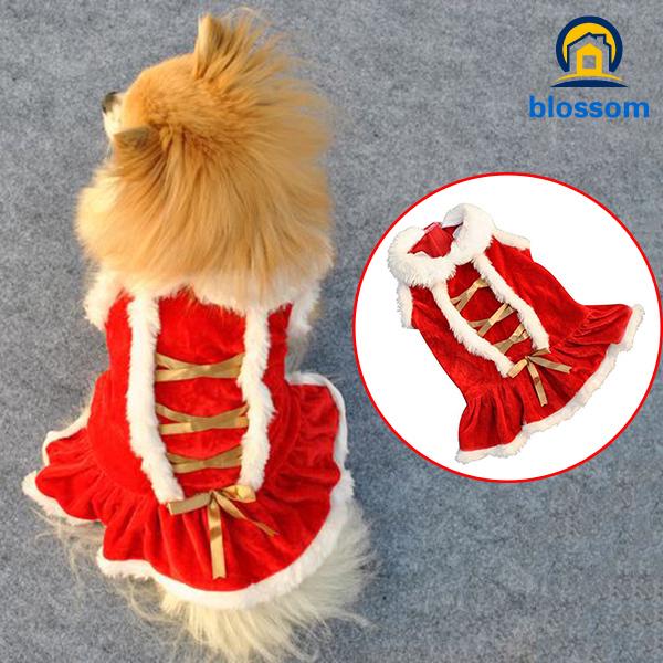 Classic Red Christmas Dog Clothes Santa Doggy Costumes Cloth