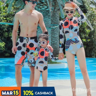 Children's Swimsuit Girl Long Sleeve Sun Protection Medium and Large Children Siamese Triangle Paren