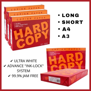Hard Copy Bond Paper Sub 20 70 gsm 500 sheets Long/Short/A3/A4