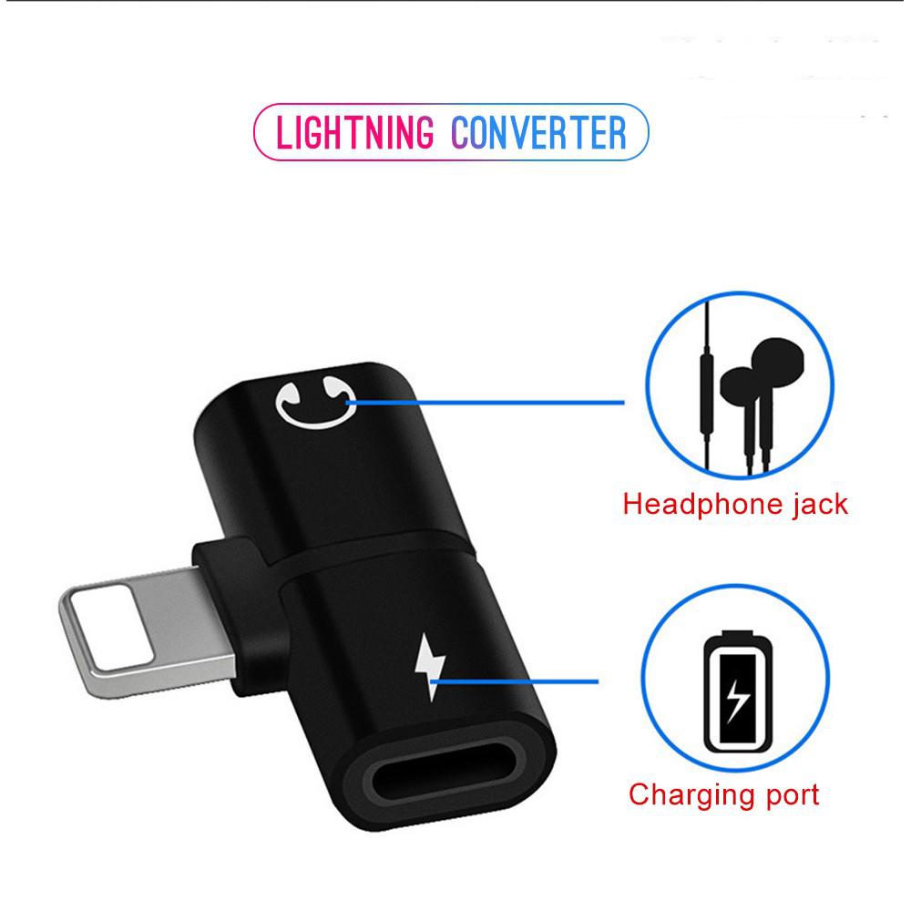 2 in 1 Lightning Earphone Adapter for iPhone 7 8 Plus X XS