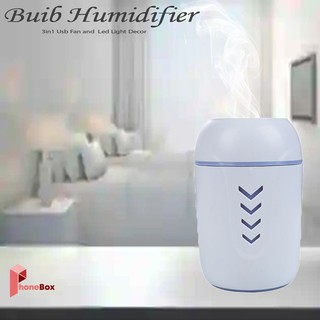 3 In 1 200Ml Usb Air Humidifier Ultrasonic Press Switch Mini Humidifier With Led Light Mini Usb Fan