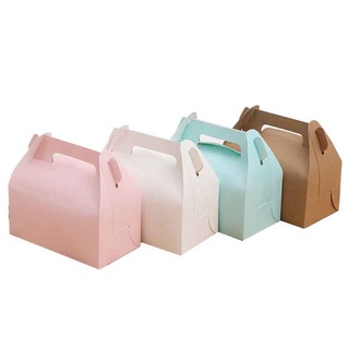 20pcs Cake Food Kraft Paper Box With Handle Cookie Muffin Cupcake Baking Cake Boxes Wedding Party Ca