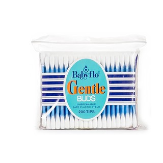 EJ0232 - 200 Tips Babyflo Gentle Buds White Plastic Stems