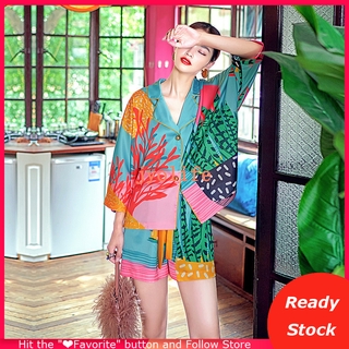 Women Silk Sleepweawr Lingerie Short Sleeve Pajama Home Sleepwear Nightwear Leisure Luxury Can Be Wear