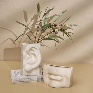 ❣┋☽Creative Human Face Ceramic Vase Abstract Art White Vases Nordic Home Decoration Living Room Tabl