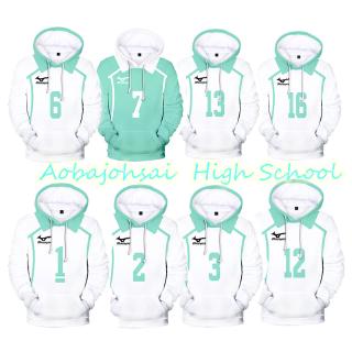 Haikyuu!! Cosplay Aobajohsai High School 3D Printed Hoodie Jacket Men Women Outwear