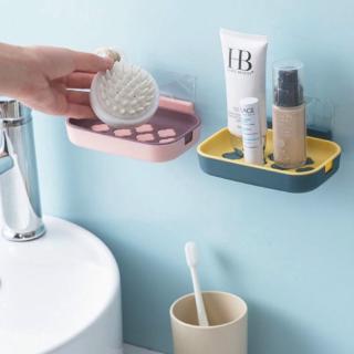 Soap Rack Portable Soap Holder Drain Shelf No Punching Bathroom Kitchen Tool (2)
