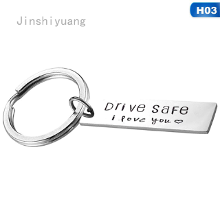 Jinshiyuang Drive Safe Key Chains Letter I Love You Keyring Great Gift For Boyfriend Dad