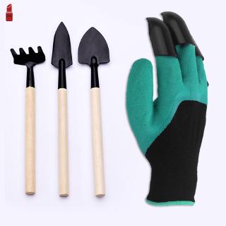【COD】 3 Pcs Mini Shovel Rake Garden Plant Tool / 1 Pair Garden Genie Gloves Set Tools Kit