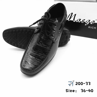 200-33 Boys Fashion Black School Shoes