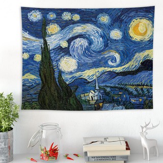 1PK Van Gogh Starry Sky Background Hanging Cloth Tapestry Wall for Room Decoration