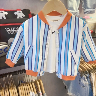 Korean Style Boys' Spring and Autumn Cardigan Jacket Baby Cotton Thin Baseball Uniform Jacket Fashionable Autumn Top