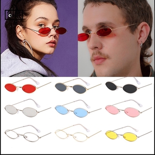 Fashion Hip-hop Small Elliptical Metal Sunglasses unisex UV400