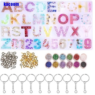 KA Crystal Resin Alphabet Letter Number Pendants Mold Silicone DIY Crafts Keychain