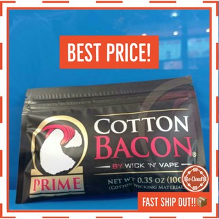 AUTHENTIC ORGANIC COTTON BACON V2 BY WICK 'N' VPE (10 PIECES)