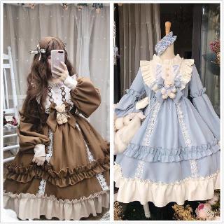 Lolita dress full set Japanese cute loli Cute student dress kawaii skirt anime beautiful pricess (1)