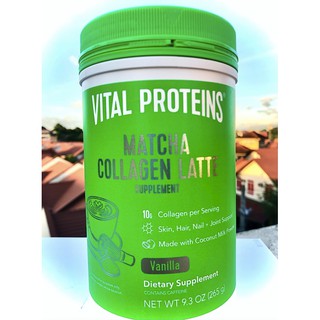 Vital Proteins Matcha Collagen Latte - Vanilla (9.3oz) (265g)