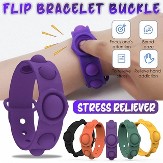 [Fanpin] 5 Styles Fitget Toys Pop It Bracelet For Adult Kid Push Bubble Fidget Sensory Toy Autism Special Needs Stress Reliever Popoit Figet Toys