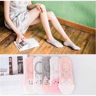 Set Of 5 Korean Animal Pink Ankle Sock For Girl/Freesize/COD
