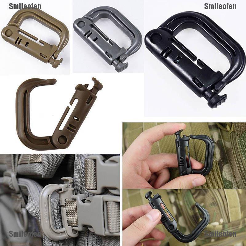 Molle Tactical Backpack EDC Shackle Snap D-Ring Clip KeyRing New Carabiner