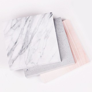 3PCS Creative Marble Color Self Adhesive Memo Pad Stone Style Sticky Notes Book