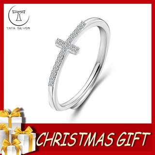 TATA Silver Pure 92.5 Italy Silver New Stylish Open Ring (Ring size adjustable)