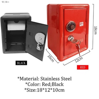 ❀♤▦Mini Cash Money Box Stainless Steel Security Lock Lockable Metal Mini Safety Vault