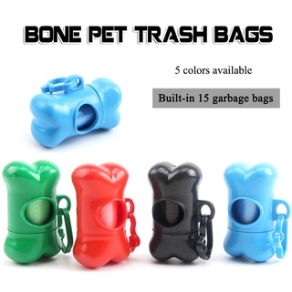 Portable Bone Shape Dog Bags Contains Dog Waste Poop Bags For Small Medium Dogs Walk Dogs Travel Out