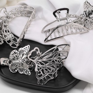 Korea Ins Butterfly Pendant Hairpin Elegant Temperament Metal Grabbing Clip Hair Accessory