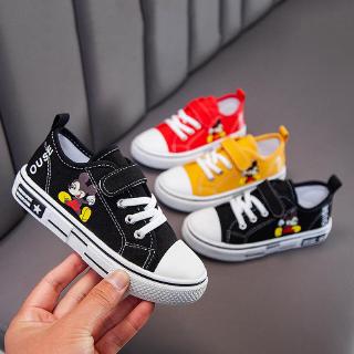 Mickey cartoon canvas shoes fashion boys and girls sports shoes non-slip soft bottom Kids shoes Children's shoes