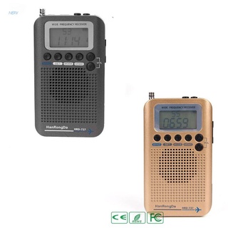 NERV HRD-737 Digital LCD Display Full Band Radio Portable FM/AM/SW/CB/Air/VHF World Band Stereo Receiver Radio with Alarm Clock