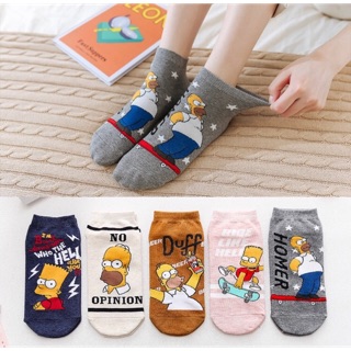 Set Of 5 Simpsons Family Ankle Sock For Women/COD/With Tag