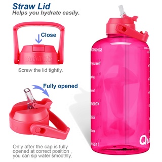 Discount﹍QuiFit Sale 3.8L Tritan Water Bottle With Straw Time Marker BPA Free Sports Fitness Kettle (2)