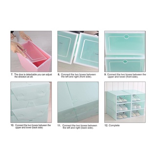 Big Sale Colorful Plastic Shoe Box Foldable Stockable Shoe Rack Storage Box Organizer Case COD (9)