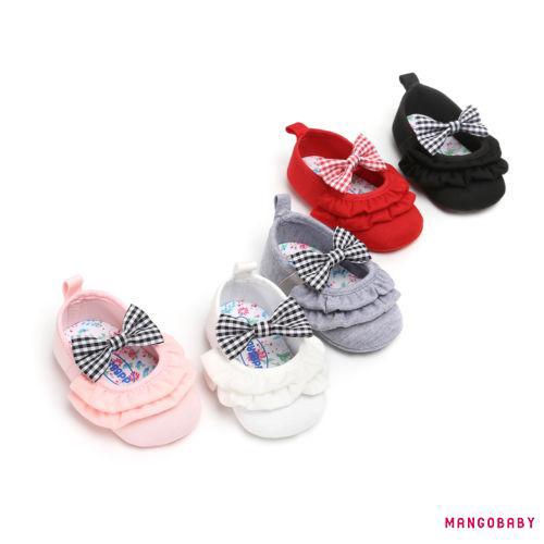 ☞MG-Baby Infant Boys Girl Soft Sole Bowknot Crib Toddler