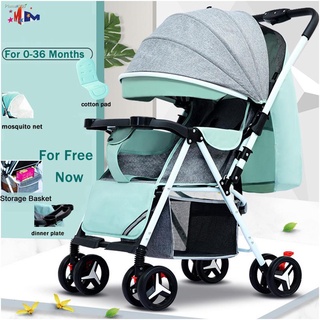❦Megamall Baby Stroller Toddler Walker Foldable Washable Plate 2-way Light Infant Stroller 0-36 Mont