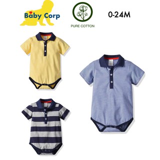 Baby Corp Newborn Boys Girls Formal Polo Style Cotton Onesie Romper with Collar (1)
