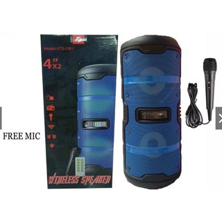 KTS- 1181 Portable Wireless Bluetooth Speaker Free Mic HiFi Super Bass Karaoke Speaker