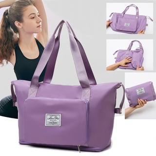Large capacity folding travel bag Foldable Large Capacity Women Gym Bags Shoulder Bag Women Training