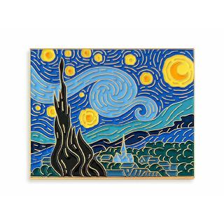 Van Gogh Starry Night Painting Enamel Lapel Pin,,1.75 inch