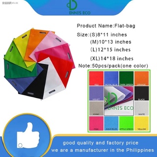 ™✇✿50 Pcs Flat Eco Bag 4 Size D Cut Pouch Hole Plain Reusable Shopping Handbag Non-woven Gift Loot B