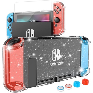 Switch Glitter Case Compatible with Nintendo Switch, Dockable Cover Protective Case