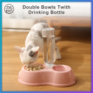 Dog Food Bowl Water Dispenser Pet Cat bowl 2 in 1 Feeder Bowl / Drinking Bottle Dog Water bowl