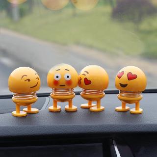 ❥Viburnum♔•TIK TOK Car Emoticon Pack Spring Doll Shaking Head Cute Car Interior Smiley Doll