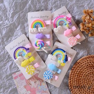 olo Rainbow Baby Girl Hair Clips Set Candy Colors Hairpin Kids Clip Headdress Hair Accessories Gift