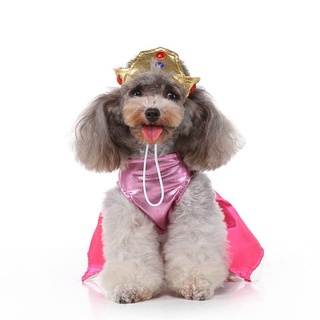 ❤Pet Halloween Cosplay Costume Funny Cartoon Princess Dress + Hat Set For Dogs Cats (2)