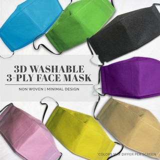 Washable Reusable Non-Woven 3 Ply 3D Face Mask