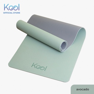 Kool 6mm Non-Slip TPE Mat For Floor Workout - Exercise/Fitness/Yoga/Pilates (Avocado Green)