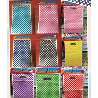 Polka Dotted & Stripe Plastic Loot Bags 10 pcs Party needs