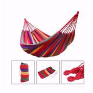 Hanging Hammock Portable Cotton Swing Fabric Rope Outdoor Camping Canvas Bed Duyan (6)